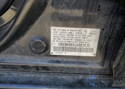 2003 Honda Accord Ex из США, поврежденный, VIN 1HGCM56683A082635